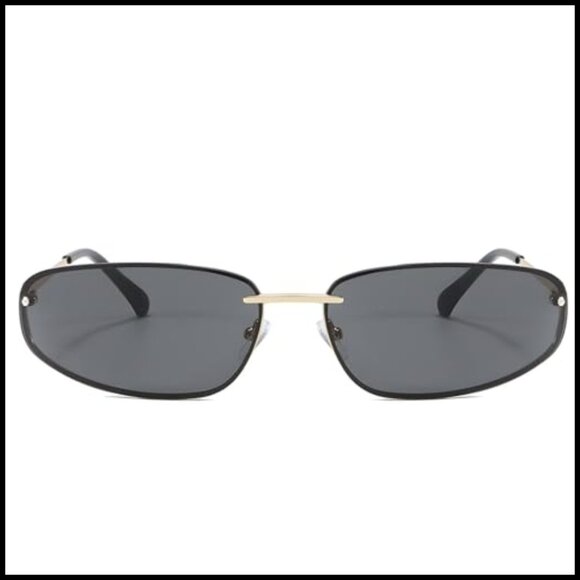 Y2K Retro Narrow Cat Eye Sunglasses Metal Frame Gradient Lens Chic main image 5